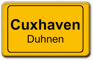 MD Cux.Duhnen Ortsschild.  Cuxhaven, Duhnen
